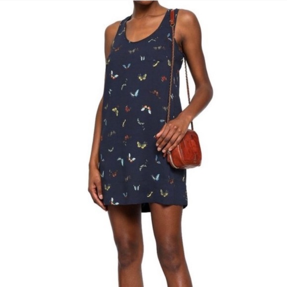 NWT Joie Peri Butterfly Tank Dress Navy Blue Extra Small XS - Picture 2 of 6